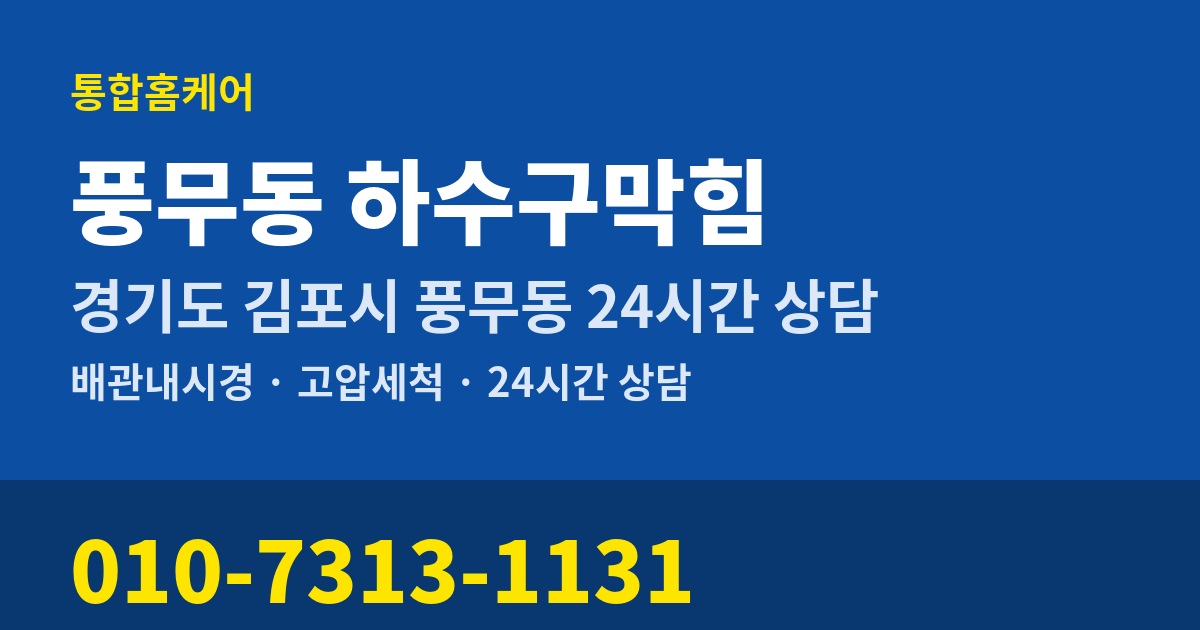 풍무동 하수구막힘 통합홈케어 010-7313-1131